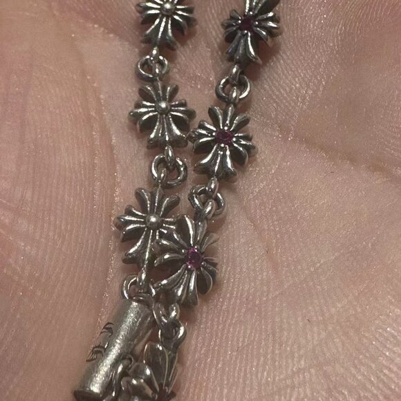 Chrome Hearts Tiny E ruby Bracelet length 21cm - Picture 2 of 4